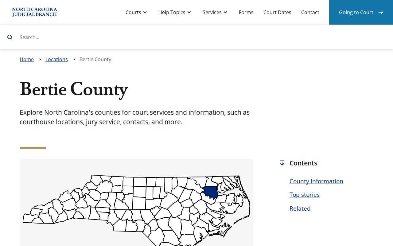 Bertie County court docket courthouse and calendar information