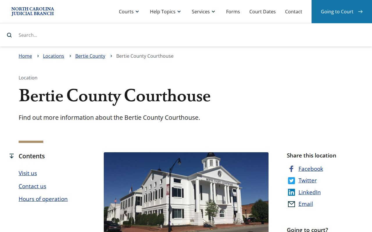 Bertie County court docket courthouse in Windsor