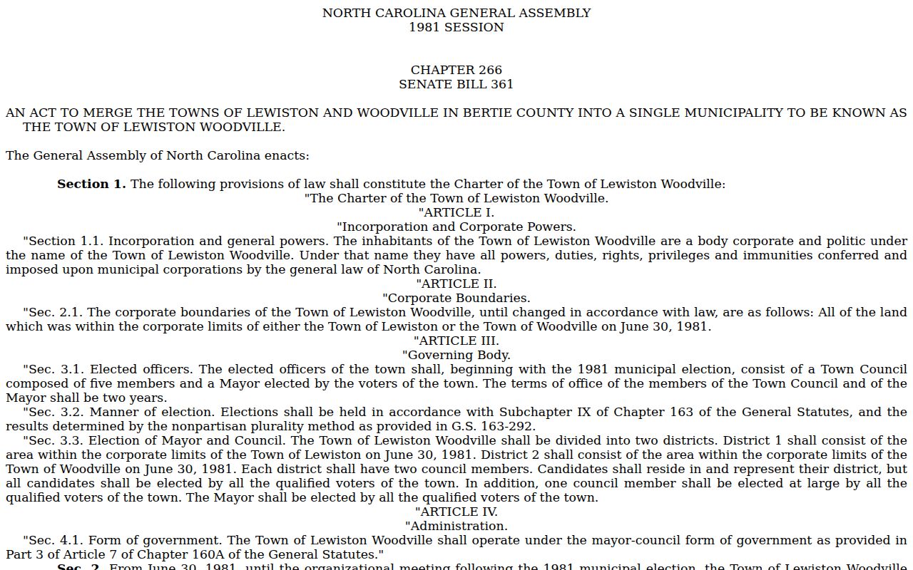 Lewiston-Woodville court docket municipal history source